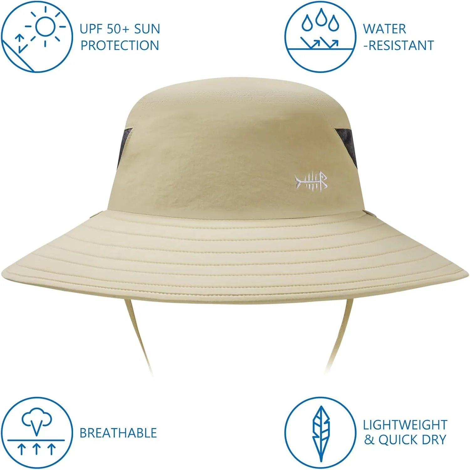 BASSDASH UPF 50  Breathable Sun Hat with Removable Face Cover and Neck Flap Wide Brim Bucket Hat for Fishing Hiking Men Women