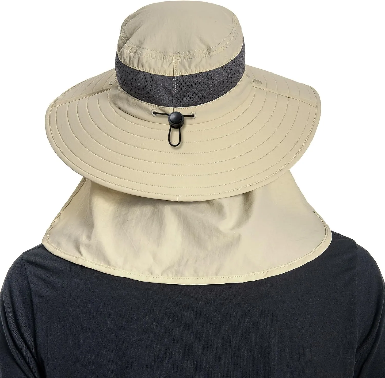 BASSDASH UPF 50  Breathable Sun Hat with Removable Face Cover and Neck Flap Wide Brim Bucket Hat for Fishing Hiking Men Women