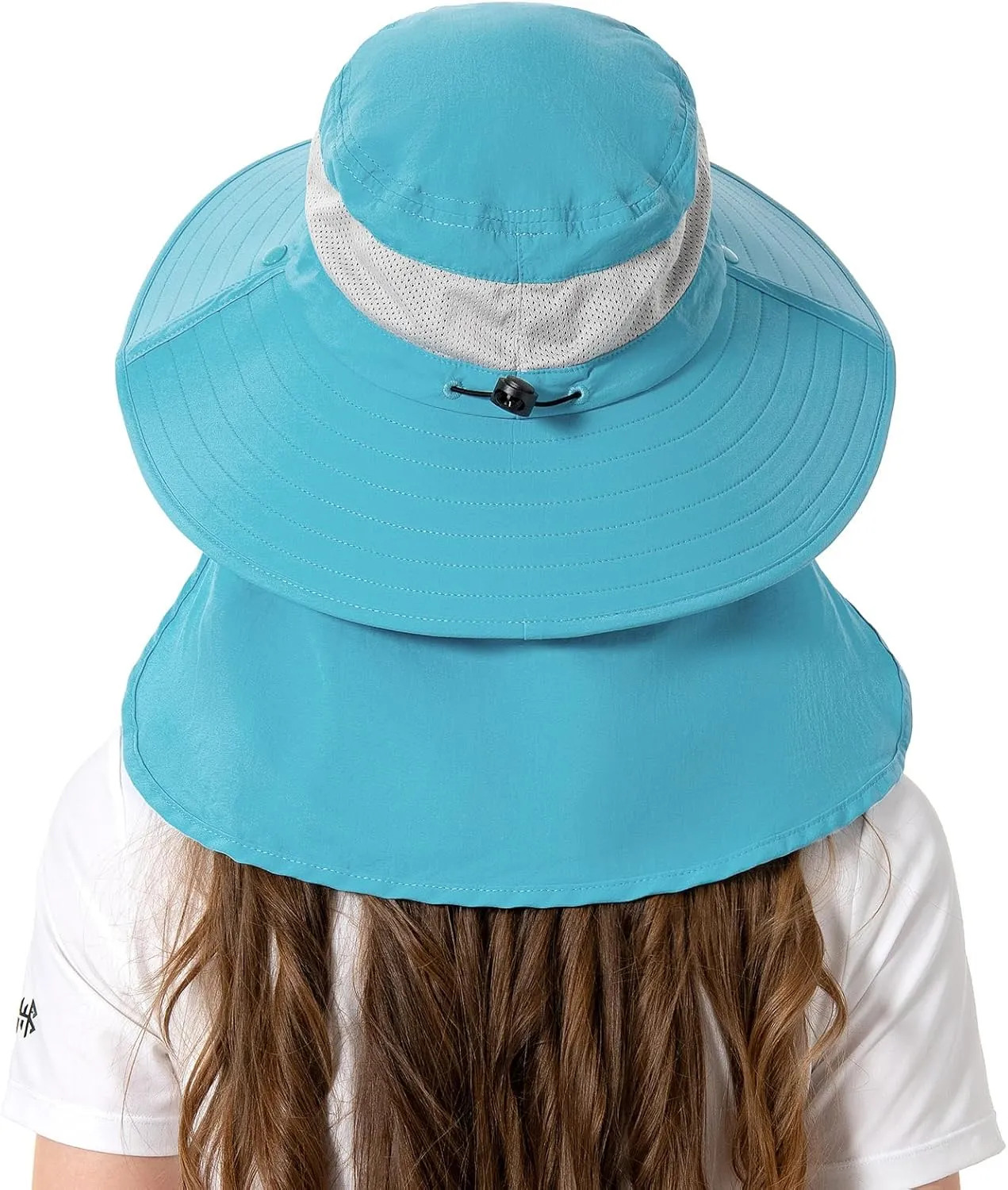BASSDASH UPF 50  Breathable Sun Hat with Removable Face Cover and Neck Flap Wide Brim Bucket Hat for Fishing Hiking Men Women