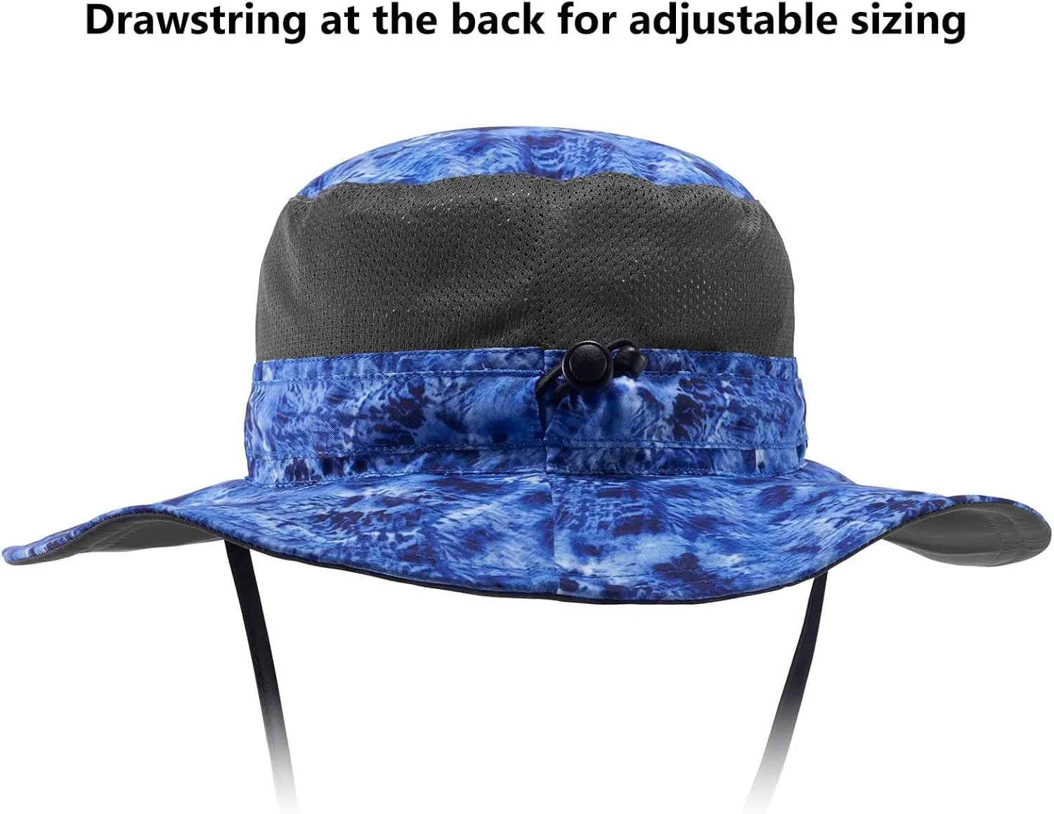 BASSDASH UPF 50  Fishing Sun Hat Water Resistant Unisex Wide Brim Bucket Boonie Hat for Hiking Camping Safari FH15
