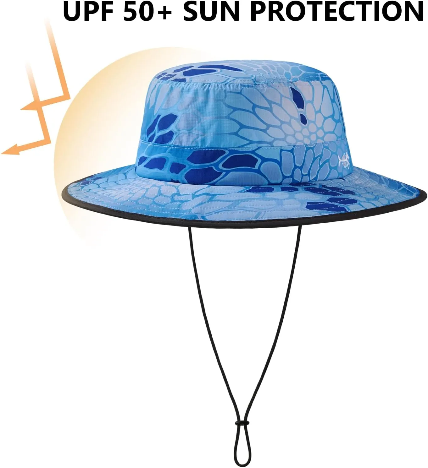 BASSDASH UPF 50  Water-Resistant Fishing Bucket Hat with Laser Perforated Mesh Adjustable for Men Women Outdoor Hiking