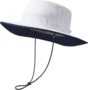 BASSDASH UPF 50  Water-Resistant Fishing Bucket Hat with Laser Perforated Mesh Adjustable for Men Women Outdoor Hiking