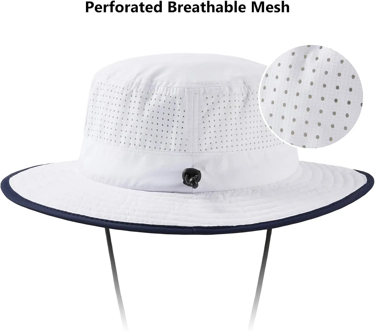 BASSDASH UPF 50  Water-Resistant Fishing Bucket Hat with Laser Perforated Mesh Adjustable for Men Women Outdoor Hiking