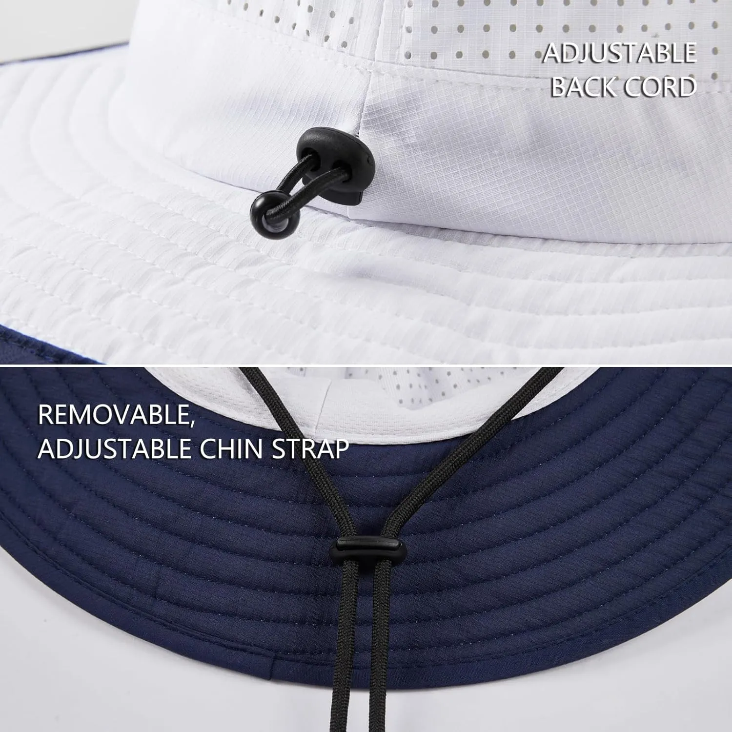 BASSDASH UPF 50  Water-Resistant Fishing Bucket Hat with Laser Perforated Mesh Adjustable for Men Women Outdoor Hiking