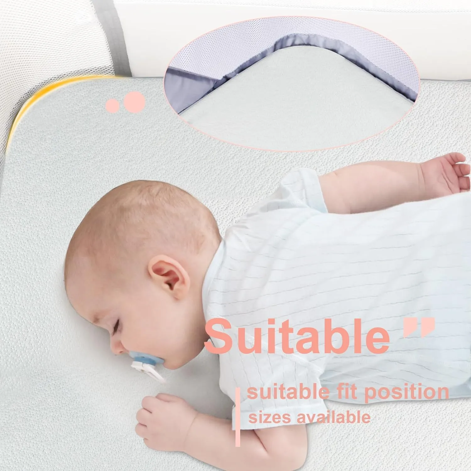 Bassinet Mattress Topper, Gel Memory Foam Mattress with Removable Cover(32" x 22"), Fit for Maxi-COSI Iora, Graco Travel Lite, Fodoss, Yacul and Cloud Baby Bassinet, Soft Mattress