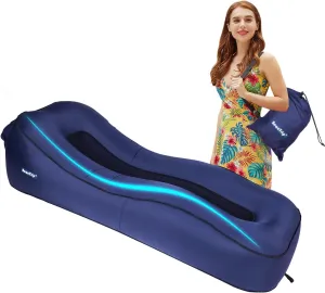BEAUTRIP Upgrade Breathable Inflatable Lounger Portable Sleeping Airbed Couch Mattress with Mezzanine Mesh for Indoor & Outdoor Camping Hiking Lakeside Beach Swimming Pool