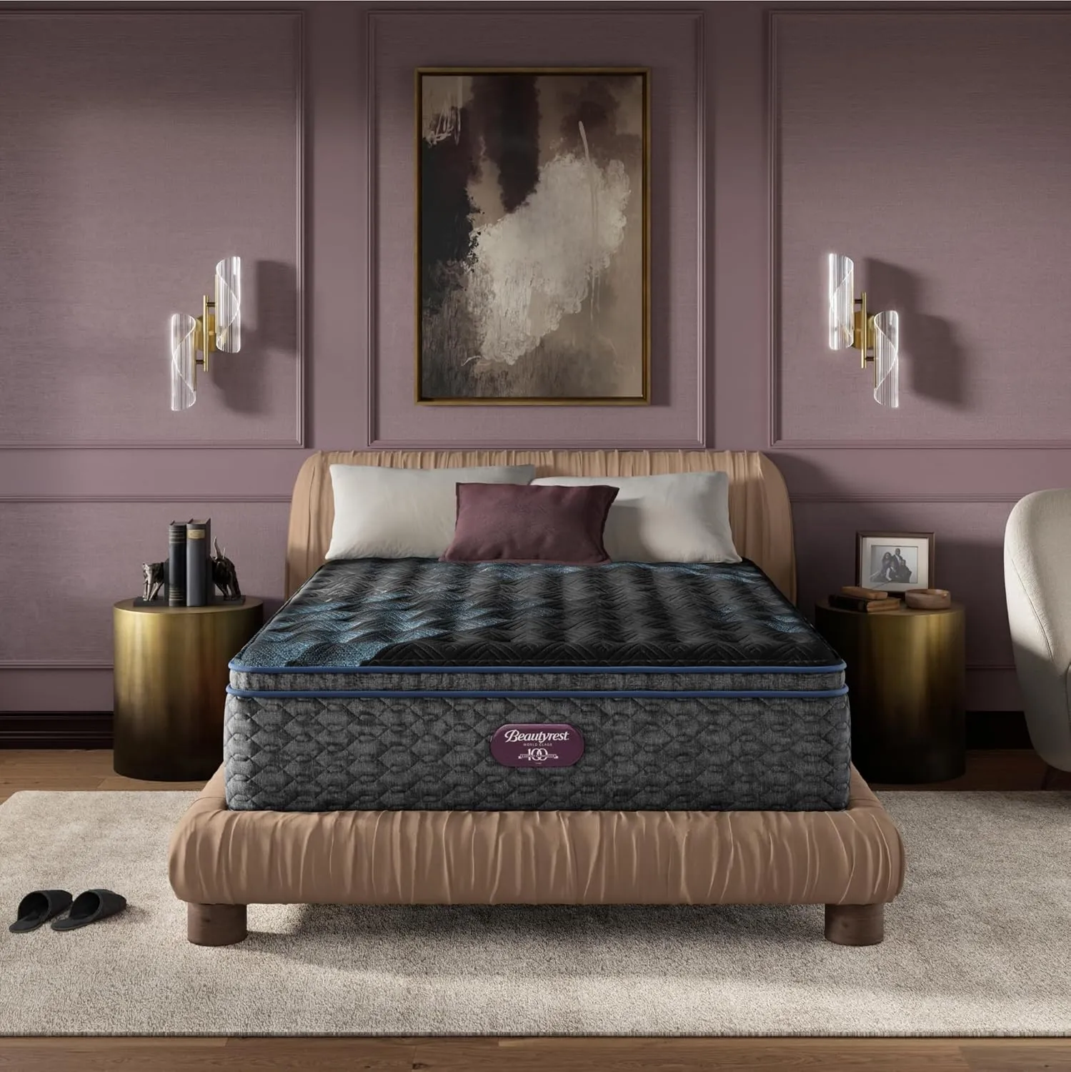 Beautyrest World Class Level Four Firm Pillow Top 16.25" Mattress - King Size - Supportive, Pressure Relief, Cooling, Motion Separation; CertiPUR-US, 100 Night Sleep Trial and 10 Year Warranty
