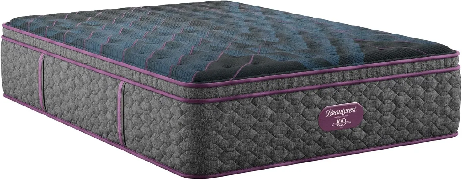 Beautyrest World Class Level Three Medium Pillow Top 15.75" Mattress - Queen Size - Supportive, Pressure Relief, Cooling, Motion Separation; CertiPUR-US, 100 Night Sleep Trial and 10 Year Warranty