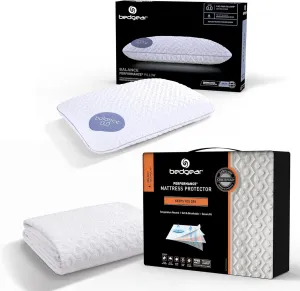 Bedgear Balance Pillow 2.0   King Dri-Tec Mattress Protector Bundle – Moisture-Wicking Comfort & Waterproof Protection – Hypoallergenic, Breathable, and Machine Washable Sleep Solutions