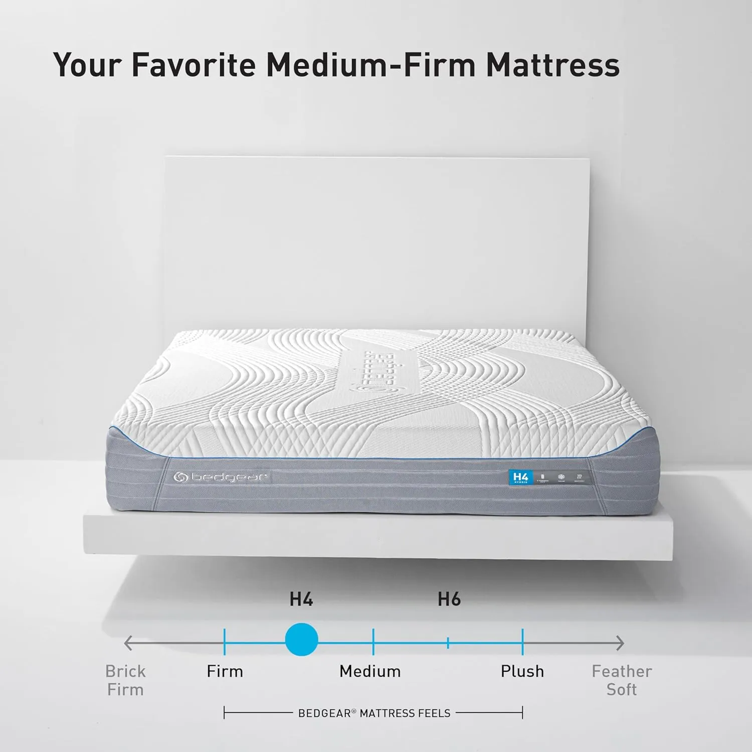 Bedgear H4 Performance Full Mattress - Hybrid Memory Foam Mattress, Medium Firm - Adaptive React Foam for Comfort, Instant Cooling by Ver-Tex Technology