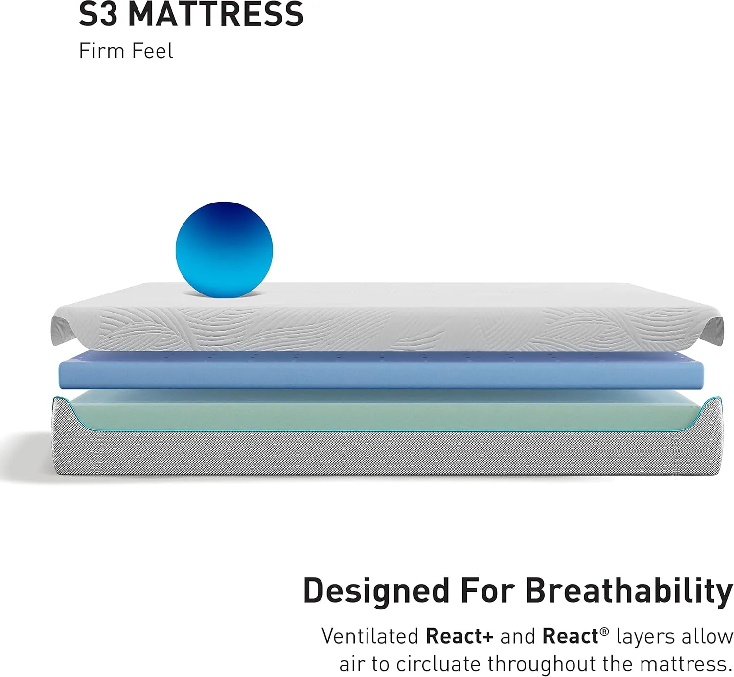 Bedgear Sport Performance Mattress – 2020 Version – Cal King Mattress – Firm Feel – Powered by Ver-Tex Technology – Instant Cooling and Breathable Sleep