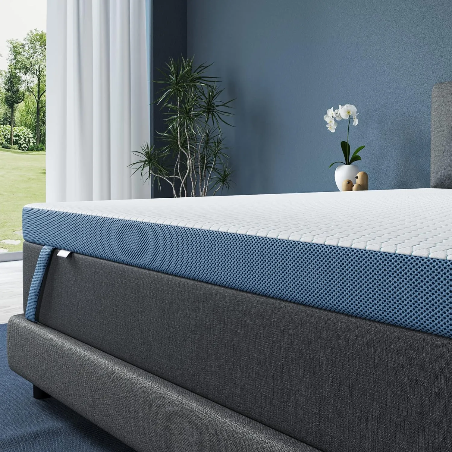 BedStory Extra Firm Mattress Topper King Size 4 inch, Pain-Relief Memory Foam Bed Topper, Enhanced Cooling Gel Infused, Skin-Friendly Non-Slip Mattress Pad, CertiPUR-US Certified