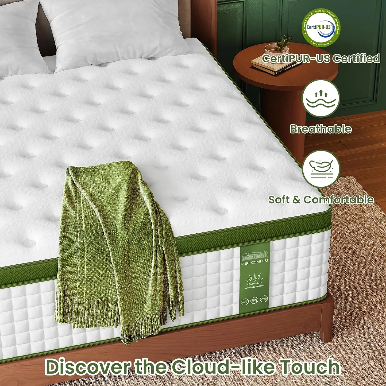 BedStory Queen Mattress for Side Sleepers & Couples,12 Inch Cooling Gel Hybrid Bed Extra Lumbar & Shoulder Support CertiPUR-US with 760  Pocket Springs, Pain Relief Fiberglass-Free