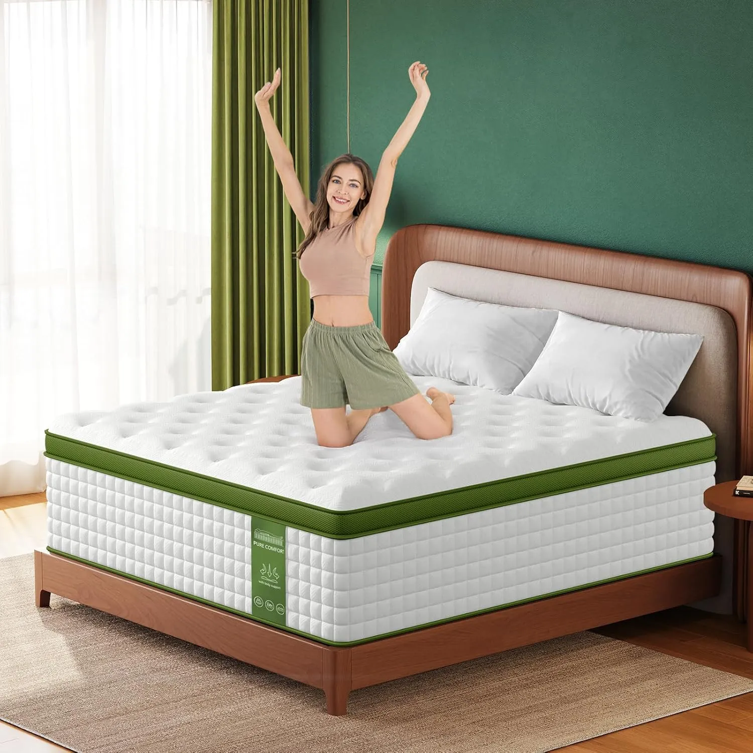 BedStory Queen Mattress for Side Sleepers & Couples,12 Inch Cooling Gel Hybrid Bed Extra Lumbar & Shoulder Support CertiPUR-US with 760  Pocket Springs, Pain Relief Fiberglass-Free