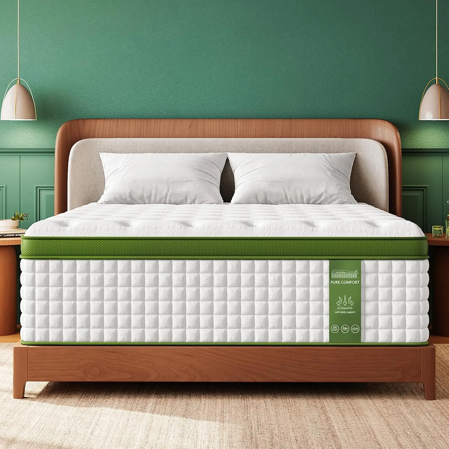 BedStory Queen Mattress for Side Sleepers & Couples,12 Inch Cooling Gel Hybrid Bed Extra Lumbar & Shoulder Support CertiPUR-US with 760  Pocket Springs, Pain Relief Fiberglass-Free