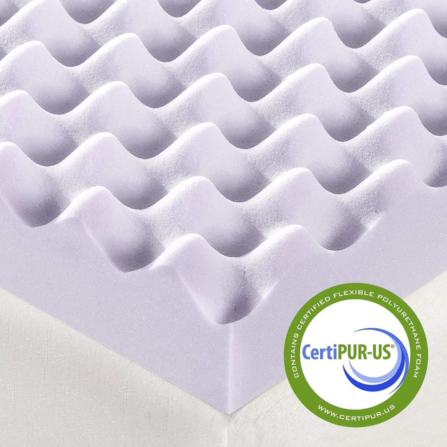 Best Price Mattress 3 Inch Egg Crate Memory Foam Mattress Topper with Soothing Lavender Infusion, CertiPUR-US Certified, Queen