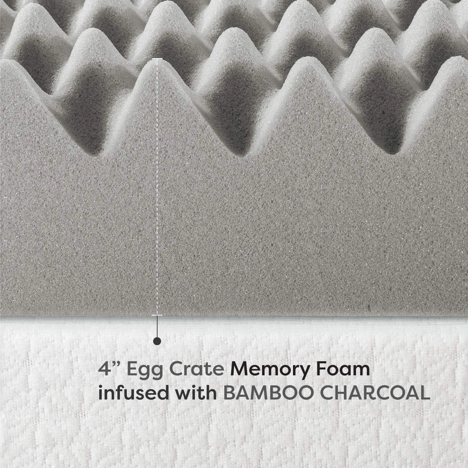 Best Price Mattress Mellow 4 Inch Egg Crate Memory Foam Mattress Topper with Infusion, Twin