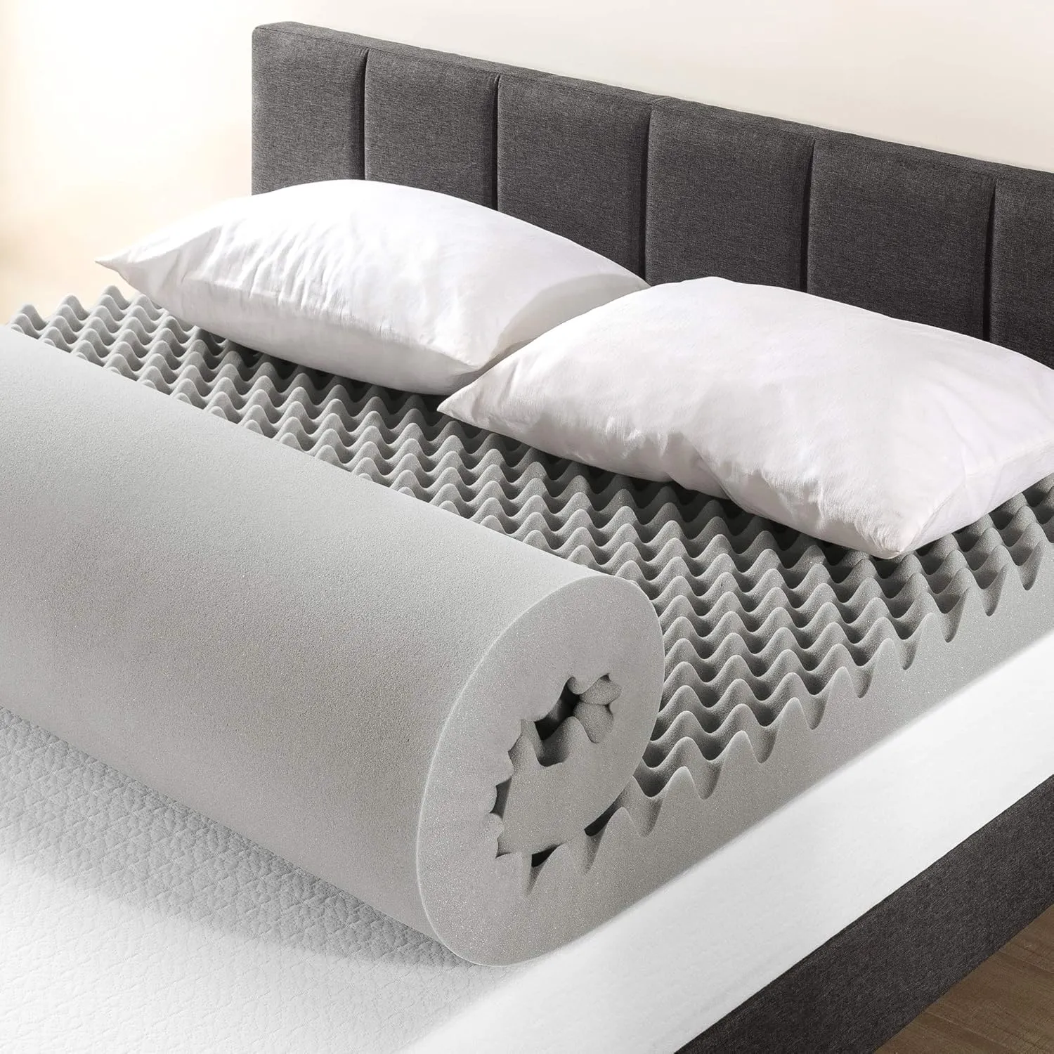 Best Price Mattress Mellow 4 Inch Egg Crate Memory Foam Mattress Topper with Infusion, Twin