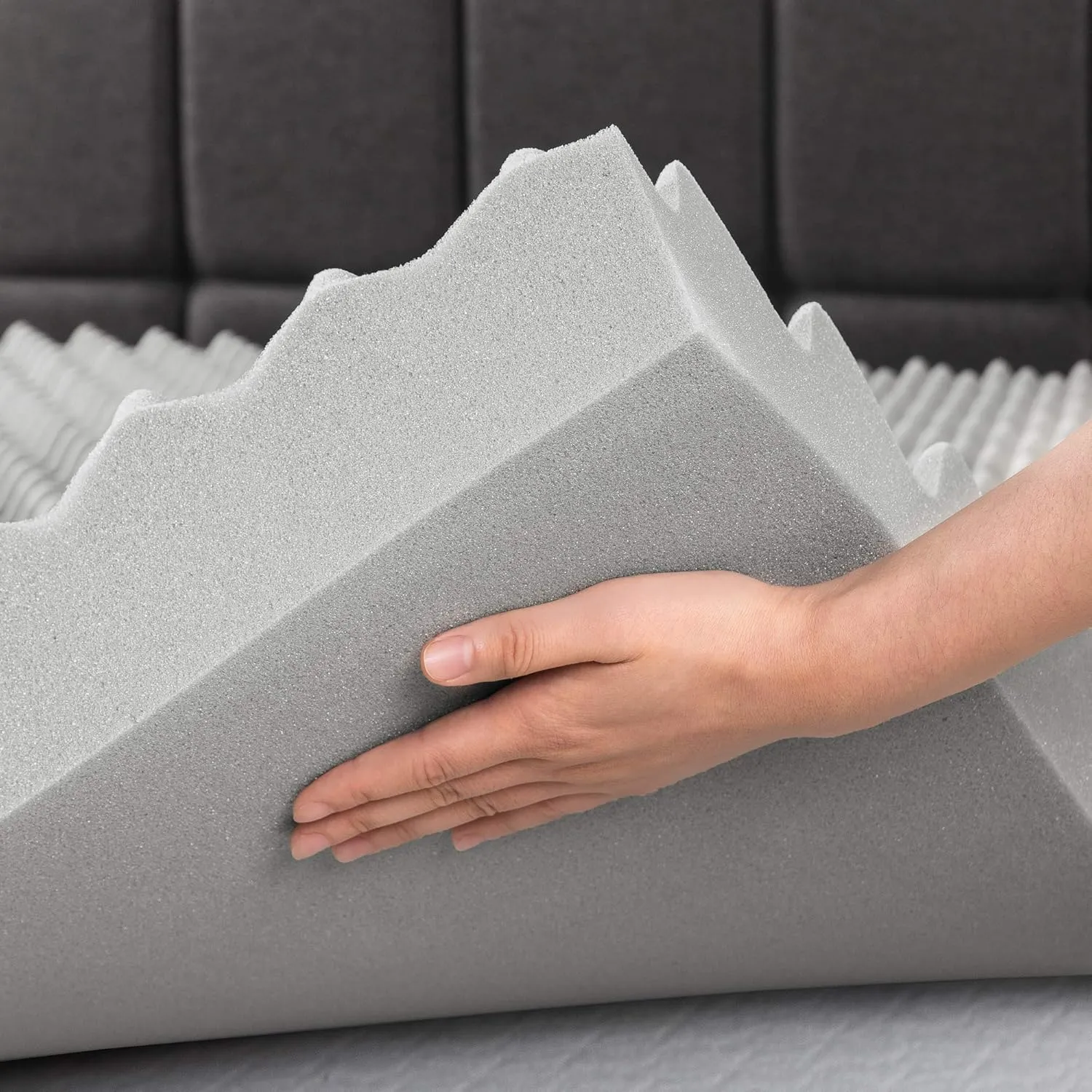 Best Price Mattress Mellow 4 Inch Egg Crate Memory Foam Mattress Topper with Infusion, Twin