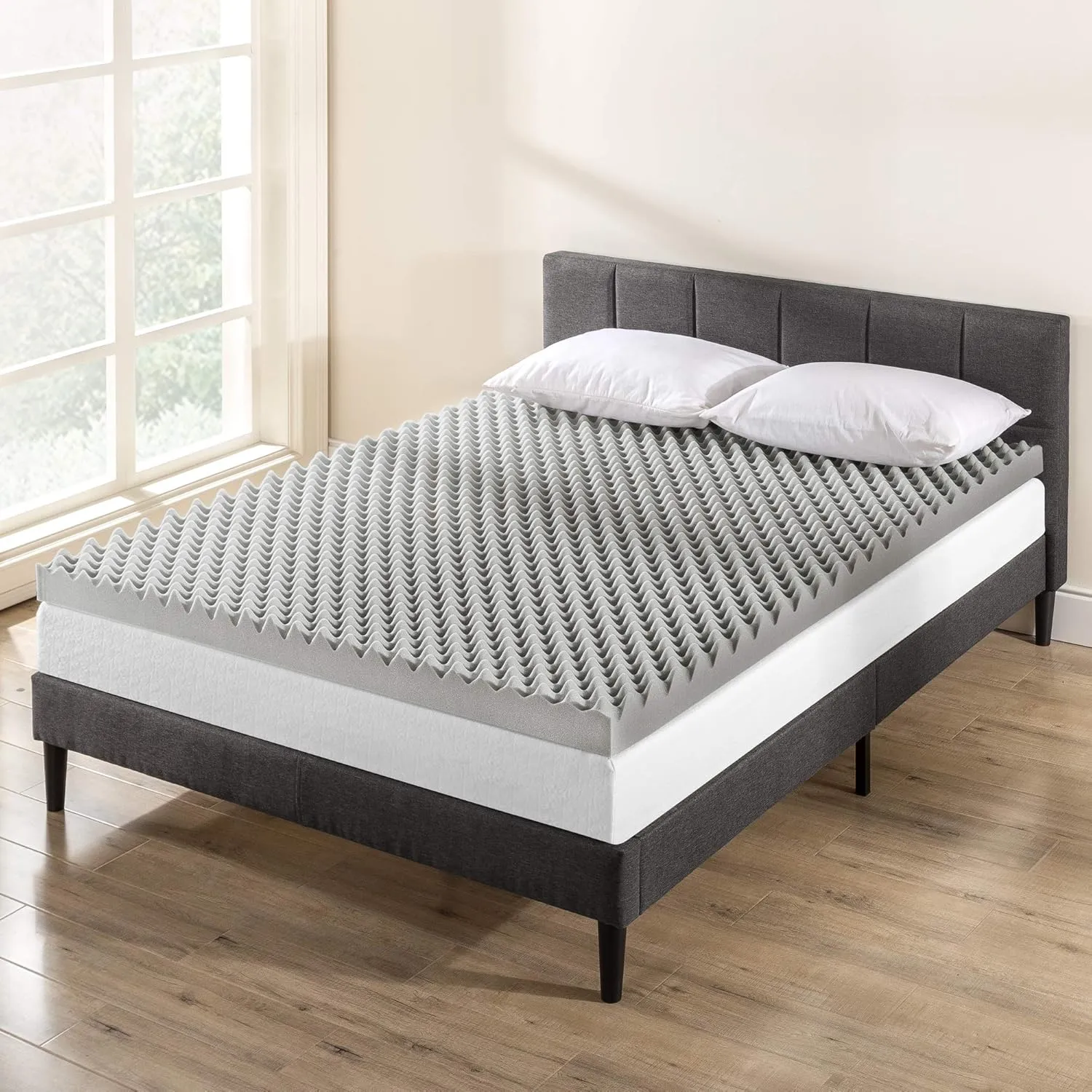 Best Price Mattress Mellow 4 Inch Egg Crate Memory Foam Mattress Topper with Infusion, Twin