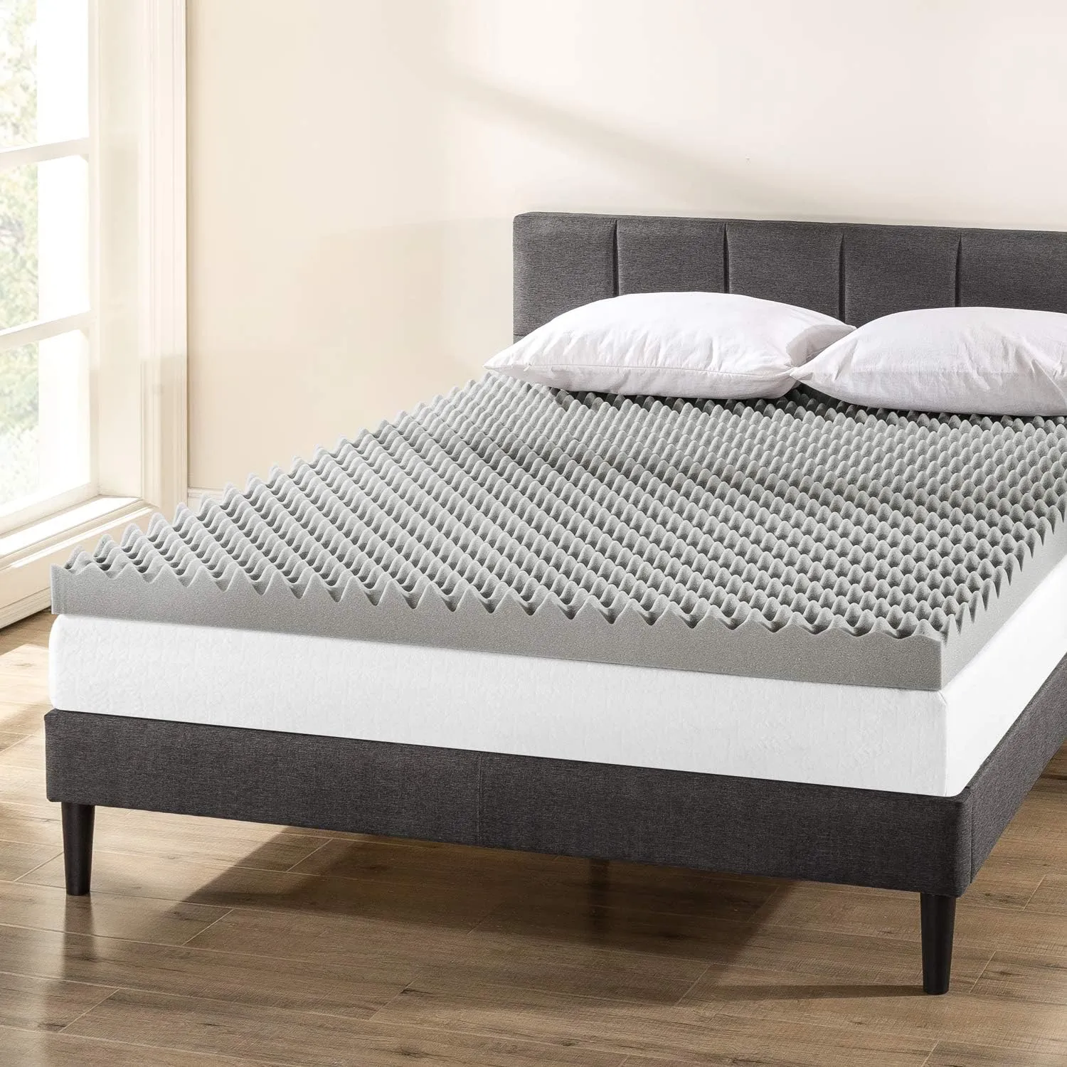 Best Price Mattress Mellow 4 Inch Egg Crate Memory Foam Mattress Topper with Infusion, Twin
