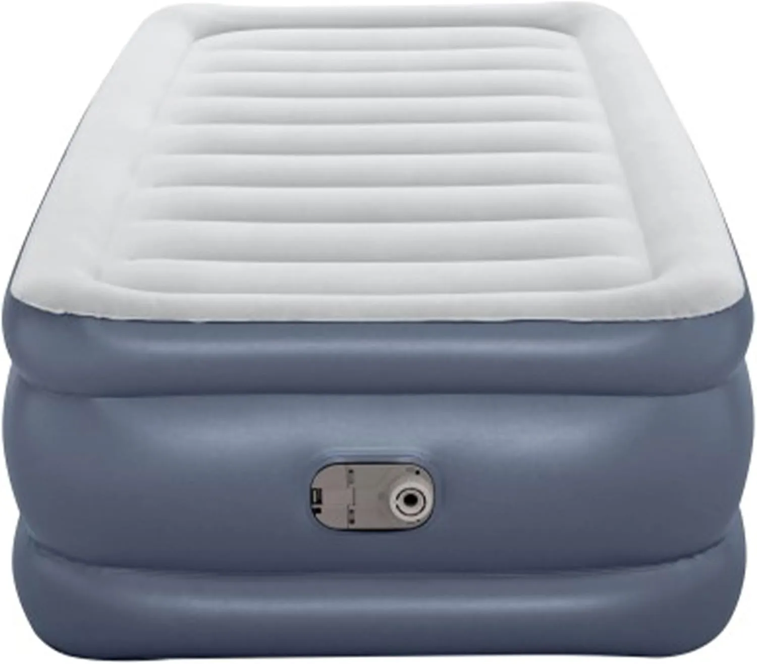 Bestway Air Mattress, TriTech Twin Airbed with Built-in Pump and Storage Bag, Gray