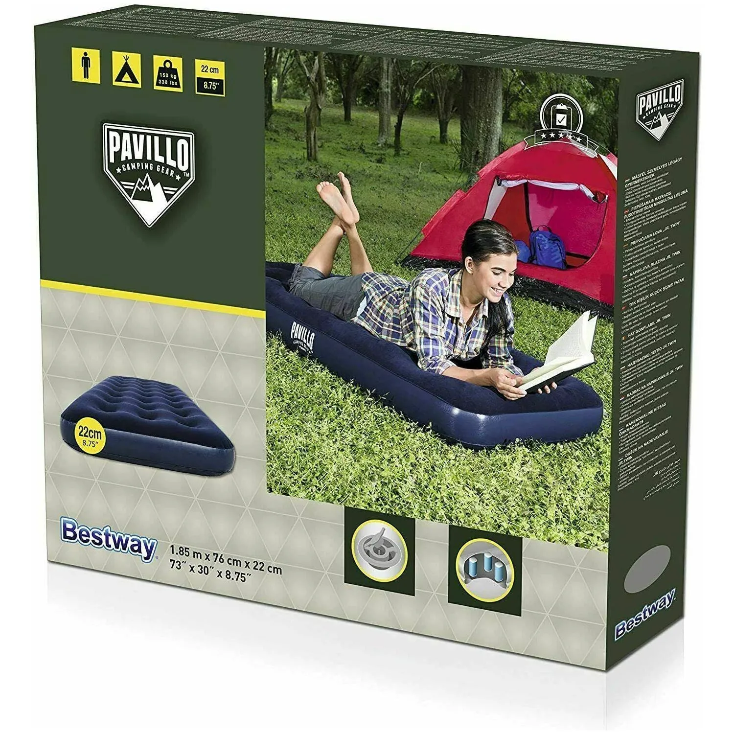 Bestway Inflatable Single Air Bed Premium Quality Flocked Blow Up Mattress