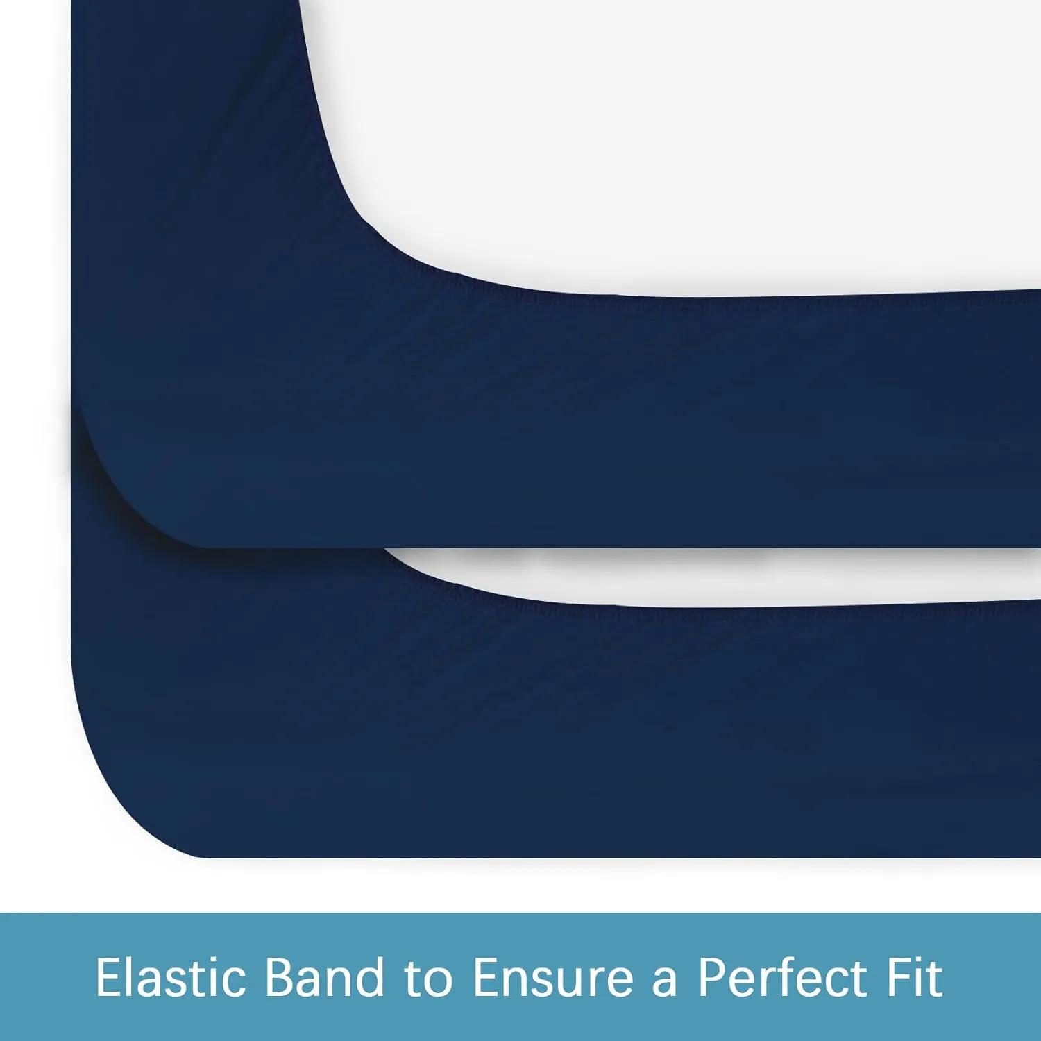 Biloban Twin Fitted Sheet 2 Pack, Twin Bedding Fitted Sheets Only with Deep Pocket up to 14", Bottom Sheet, Shrinkage & Stain Resistant Fitted Bed Sheets, Wrinkle Free & Easy Care, Navy Blue