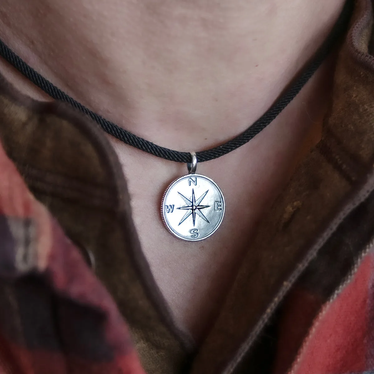boone men's compass necklace • retirement