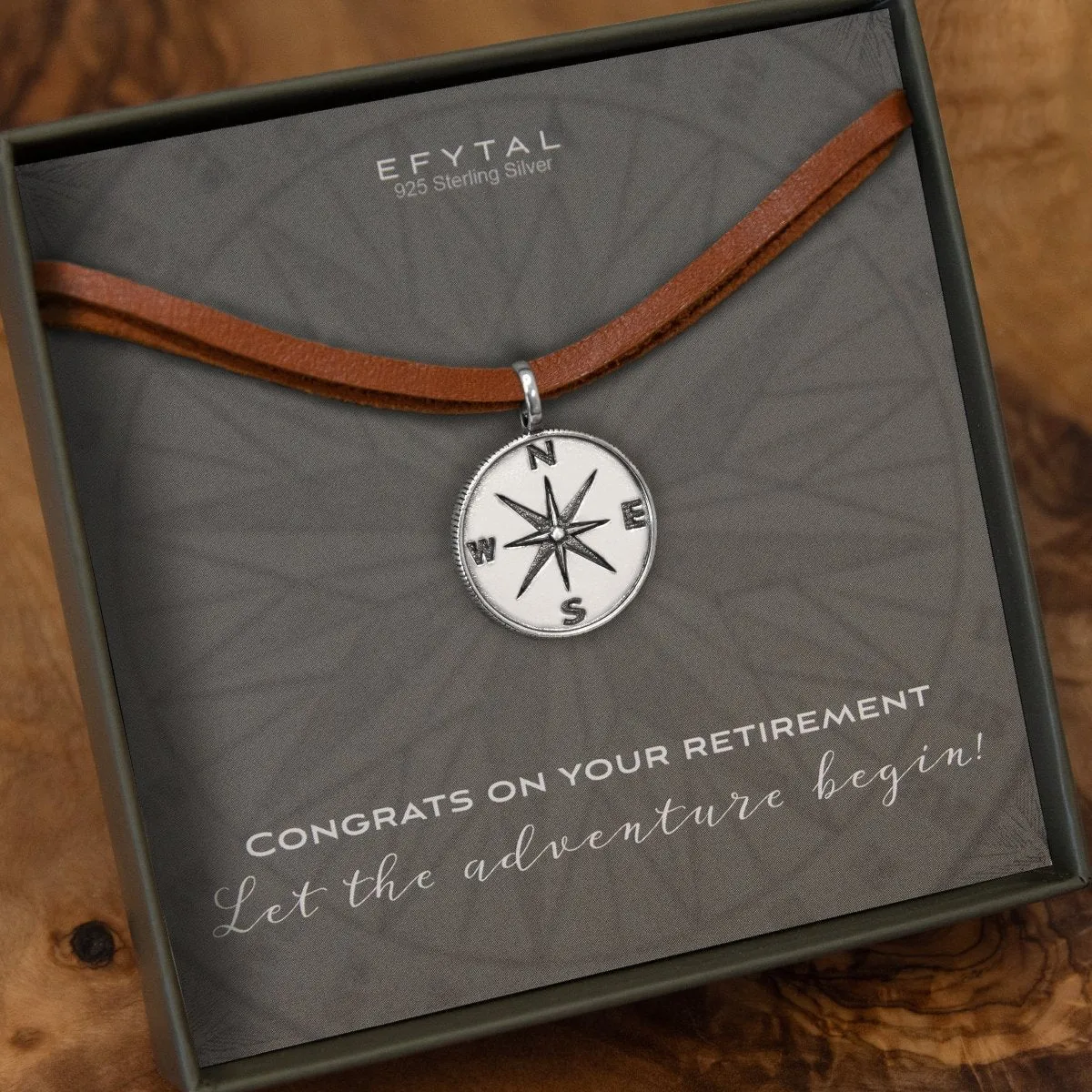 boone men's compass necklace • retirement
