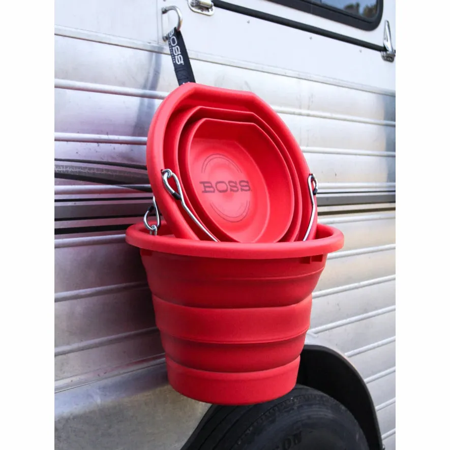Boss Bucket Collapsible Flat Back Bucket- Red