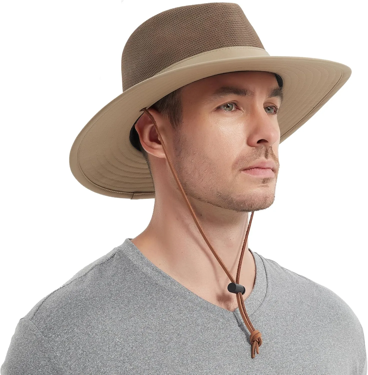 Bouie Safari Sun Hat - UPF 50 , Water-Repellent Wide Brim Bucket Hat for Hiking, Fishing