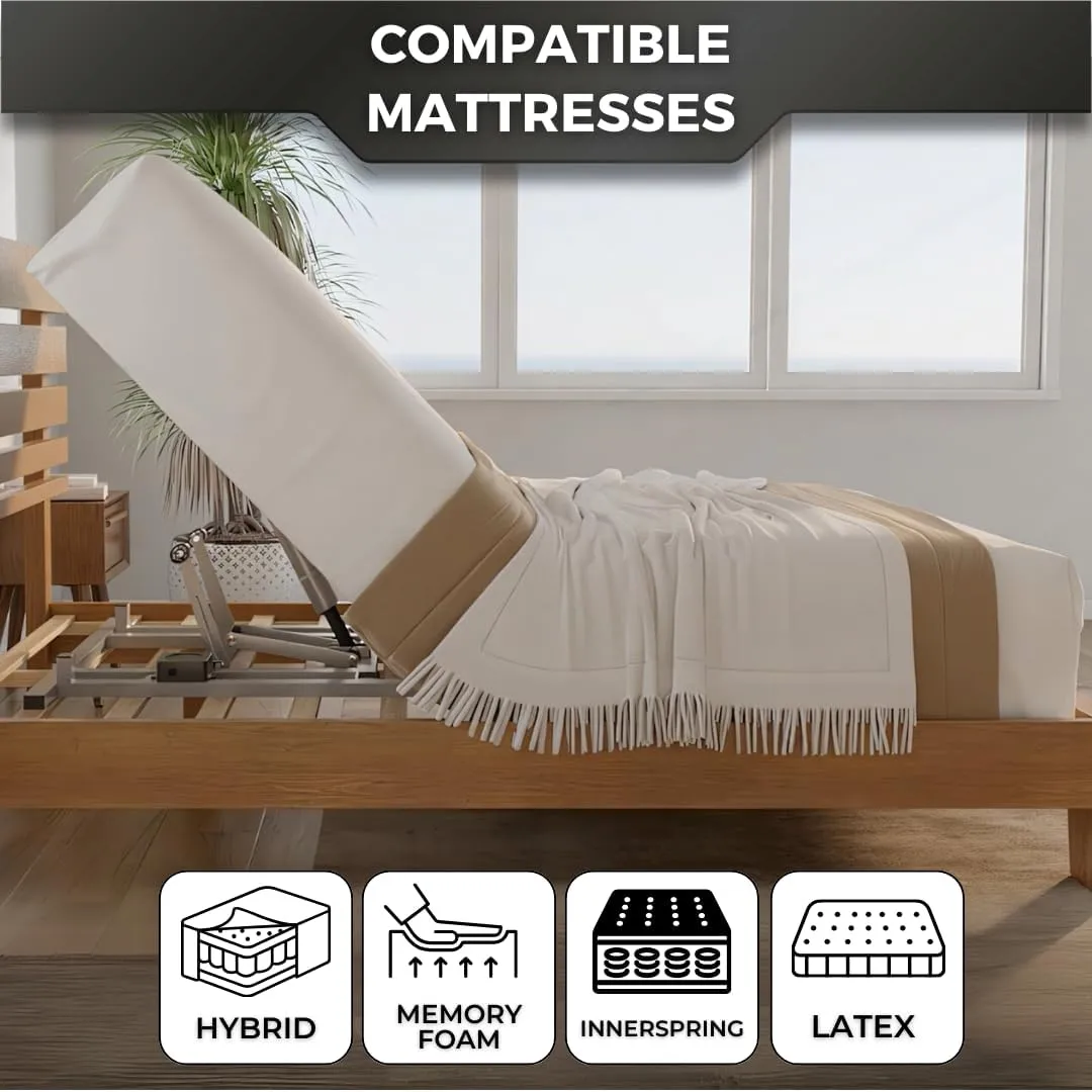Boyd Sleep Twin Adjusta Flex Power Adjustable Base Frame, Quiet Powerful Motor, Wireless Remote W/Head Incline, Recline, Mattress Compatible, Steel Frame, Effortless Assembly-Zero Clearance
