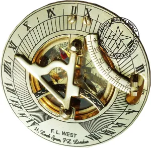 Brass Pocket Sundial Compass for Navigation Outdoor Activities Camping Hiking 3 inch (KFOWA)