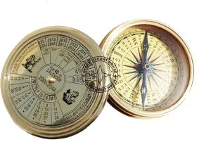 Brass Pocket Sundial Compass for Navigation Outdoor Activities Camping Hiking 3 inch (MKSOA)