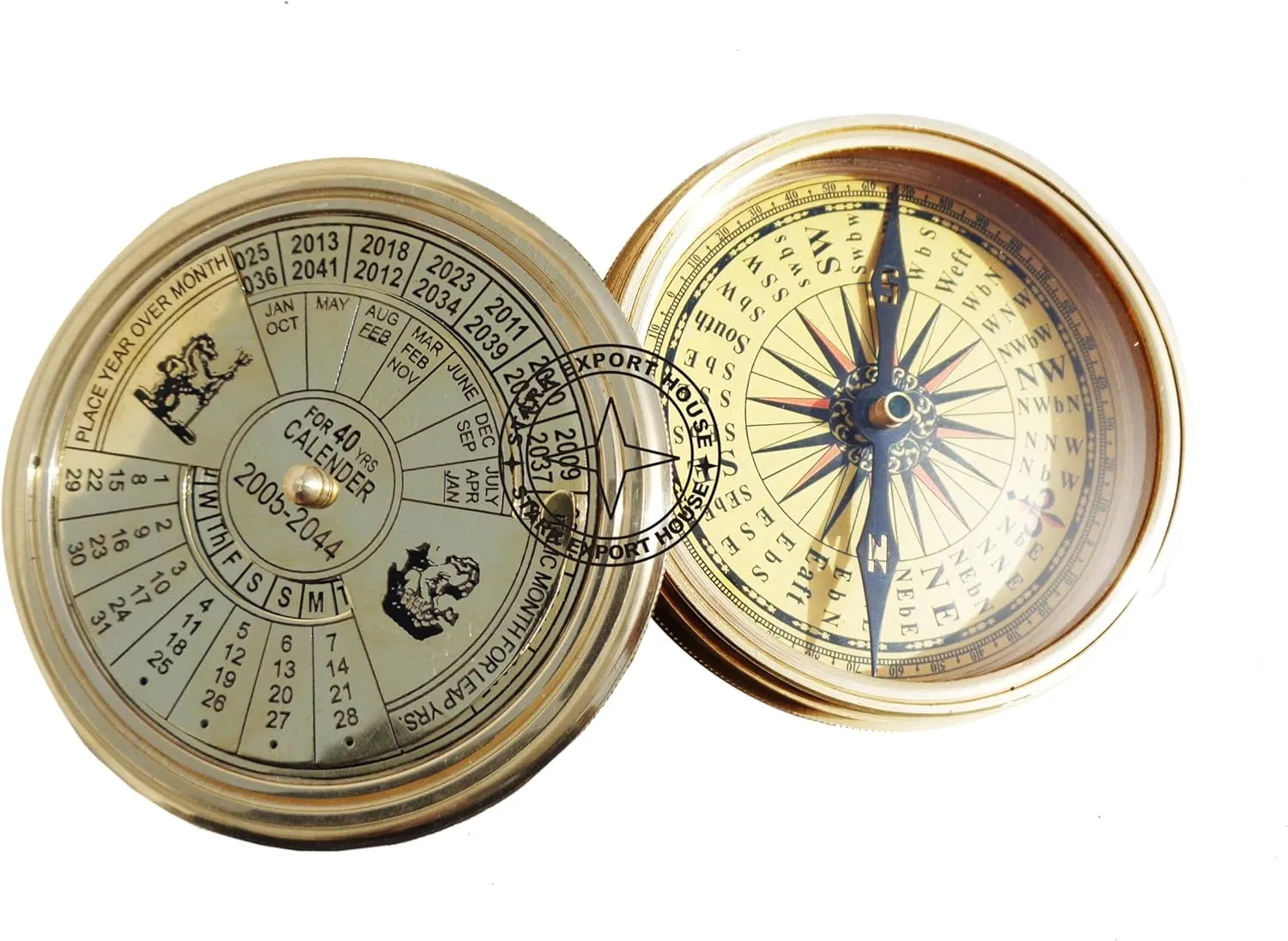 Brass Pocket Sundial Compass for Navigation Outdoor Activities Camping Hiking 3 inch (MKSOA)