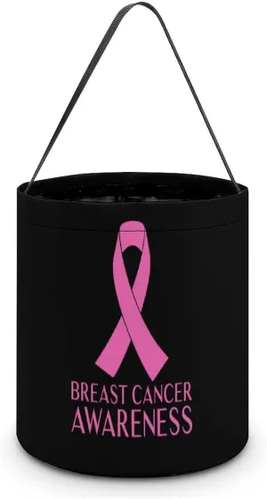 Breast Cancer Awareness Funny Easter Egg Bags Trick-o-r-Treat Tote Bag Reusable Bucket Storage Basket Handbag Party Novelty