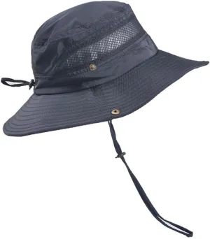 Breathable Men Summer Sun Hat Adjustable Sun Protection Bucket Cap UV-Proof Wide Brim Fishing Hiking Hat