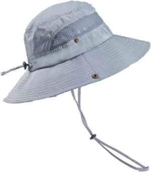 Breathable Mesh Bucket Beach Panama Hat Summer Sun Hat Adjustable Camping Hiking Wide Brim Boonie Cap