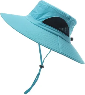 Breathable Summer Wide Brim Mesh Bucket Hat Packable Men Women Sun Hat Fishing Boonie Hat Adjustable Sun Cap