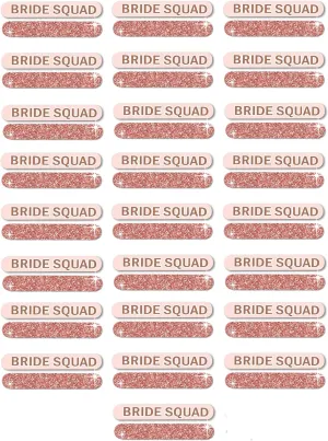 Bridal Shower Favors for Guests 50 - Set of 50 Rose Gold Sparkle Bride Squad Nail Files - Bridesmaid Emergency Kit - Emery Board