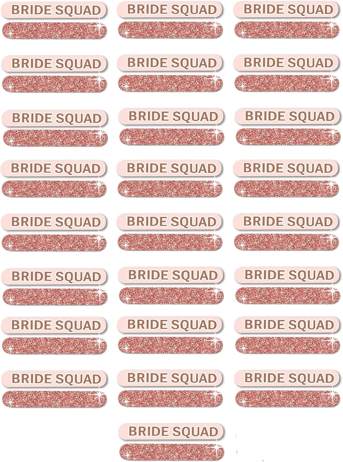 Bridal Shower Favors for Guests 50 - Set of 50 Rose Gold Sparkle Bride Squad Nail Files - Bridesmaid Emergency Kit - Emery Board