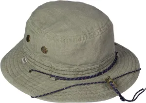 Broner Canyon Soft Cotton Bucket Hat with Multi-Colored Chin Cord
