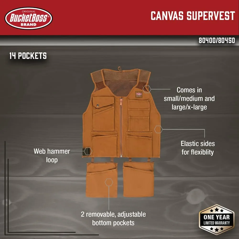 Bucket Boss Canvas SuperVest Large/Extra Large, 80450