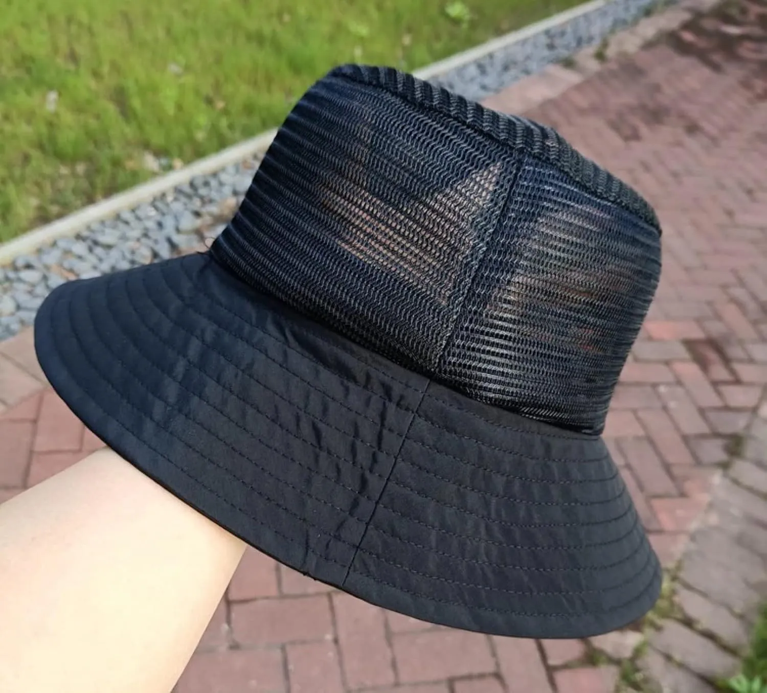 Bucket Hat Big Size Mesh Fisherman Hats for Men Big Brim Hat Men's Cap Mesh Hat Breathable Sunshade Summer Bucket H