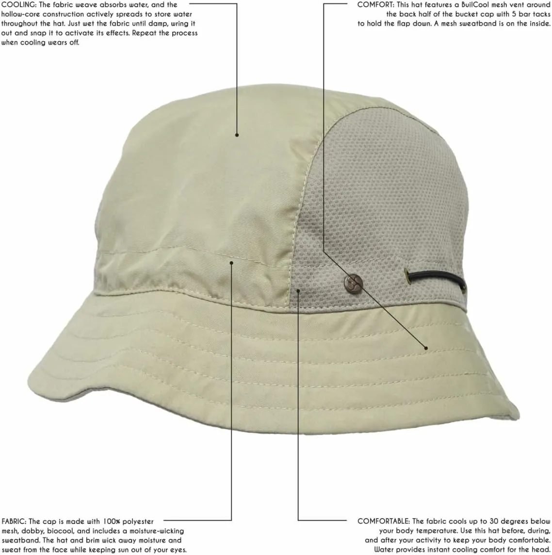 BUILTCOOL Adult Mesh Panel Bucket Cap – Boonie Hat for Fishing, Camping, and Kayaking