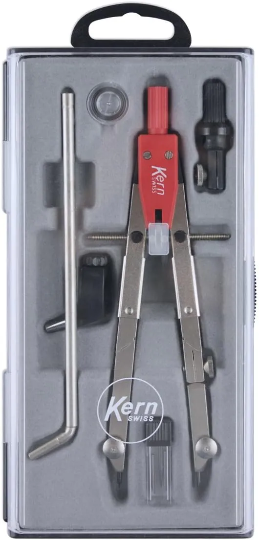 C4589A Compass with Lever Mechanism, Brass, 6 Piece Set