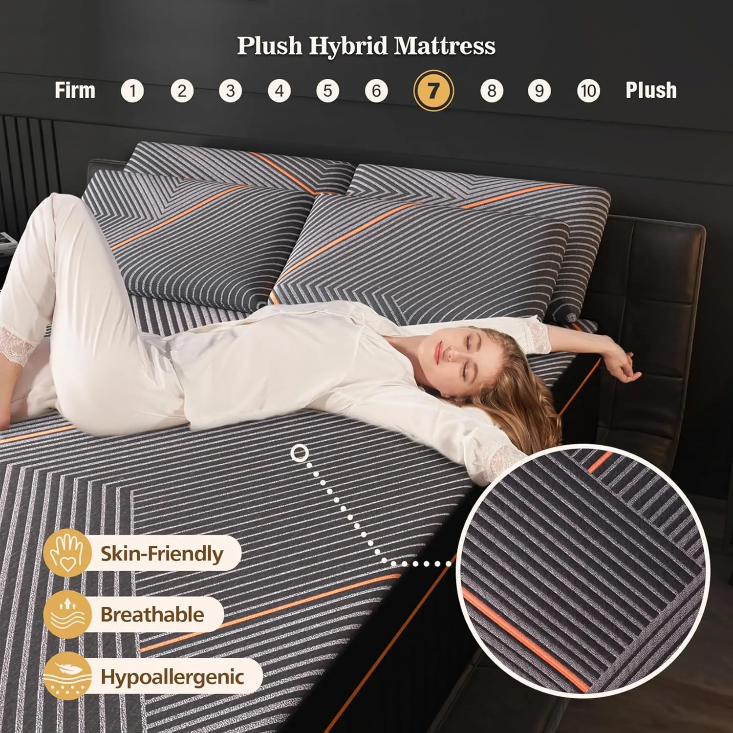 California King Mattress, 14 Inch Plush Hybrid Mattress, Soft Memory Foam with Supportive Zone Pocket Coils for Pain Relief, Cal King Size Edge Support, CertiPUR-US