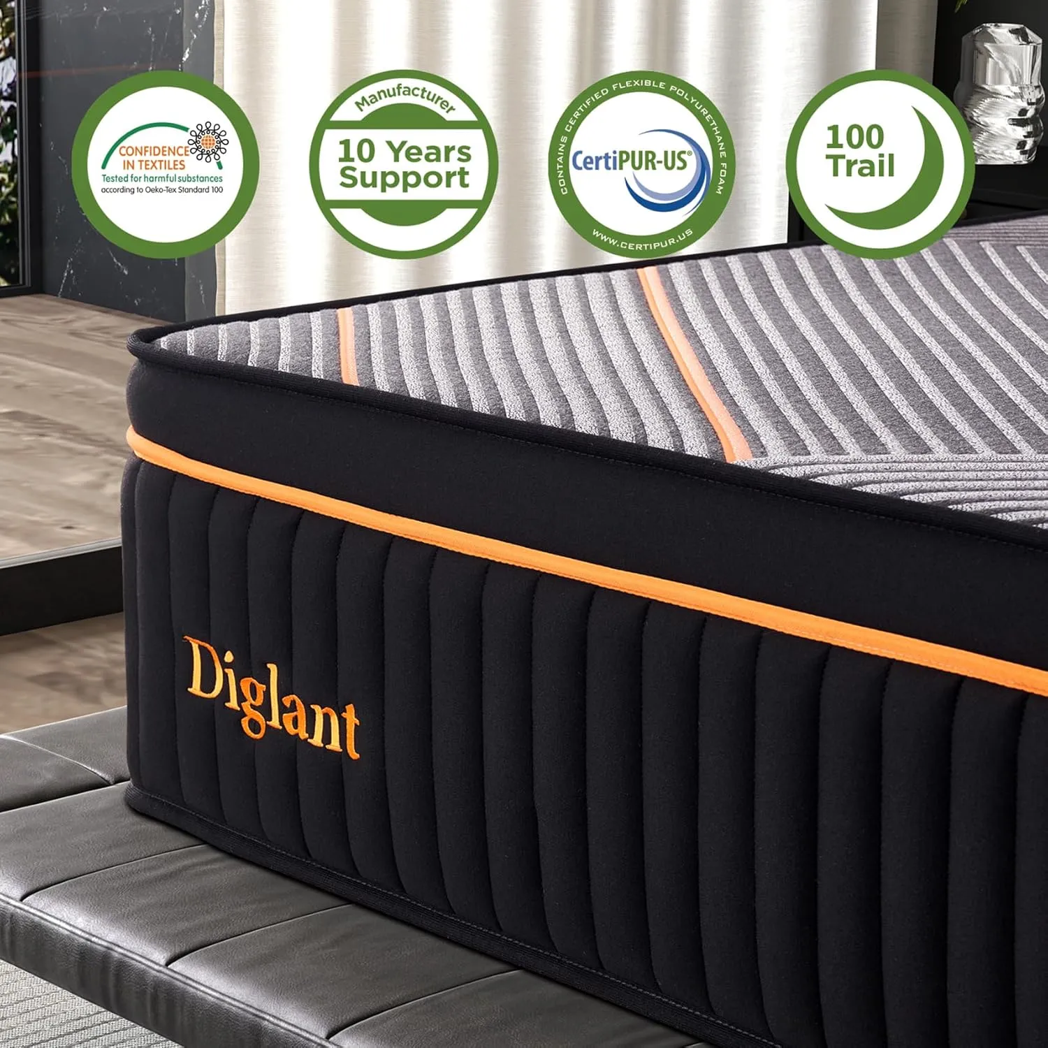 California King Mattress, 14 Inch Plush Hybrid Mattress, Soft Memory Foam with Supportive Zone Pocket Coils for Pain Relief, Cal King Size Edge Support, CertiPUR-US