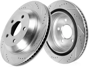 Callahan BRAKE PARTS Rear Brakes For 1994 1995 1996 Chevy Caprice Impala SS Drilled and Slotted Brake Rotors